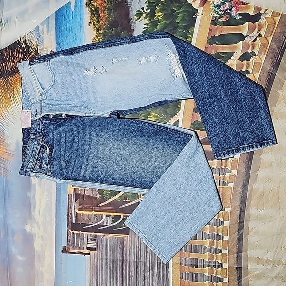 Revice Distressed Button Two Tone Jeans Size 27 - Picture 5 of 9